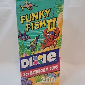 Dixie Bathroom Cups Funky Fish 3 Oz  Refills Sealed Vintage NEW PRODUCT